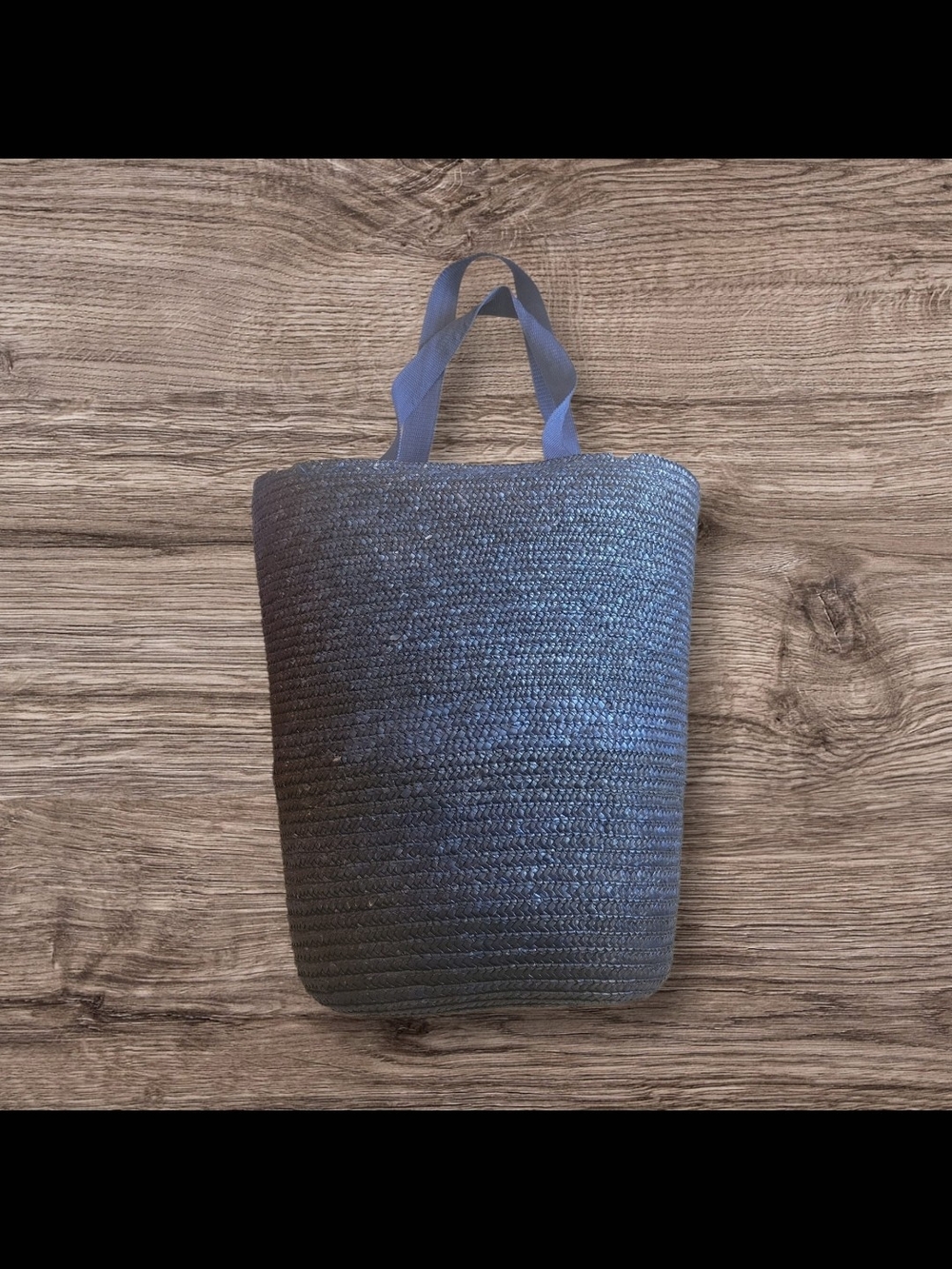 Naby Blue Bucket Woven Tote Bag